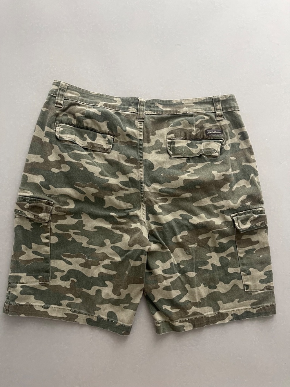 Eddie Bauer Men’s Camo Cargo Shorts Size 34 Stretch Outdoor Hiking - Picture 12 of 12